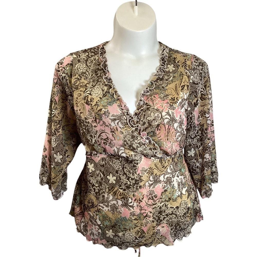Cato Multicolor Floral Blouse, Plus Size 2X (18/20)